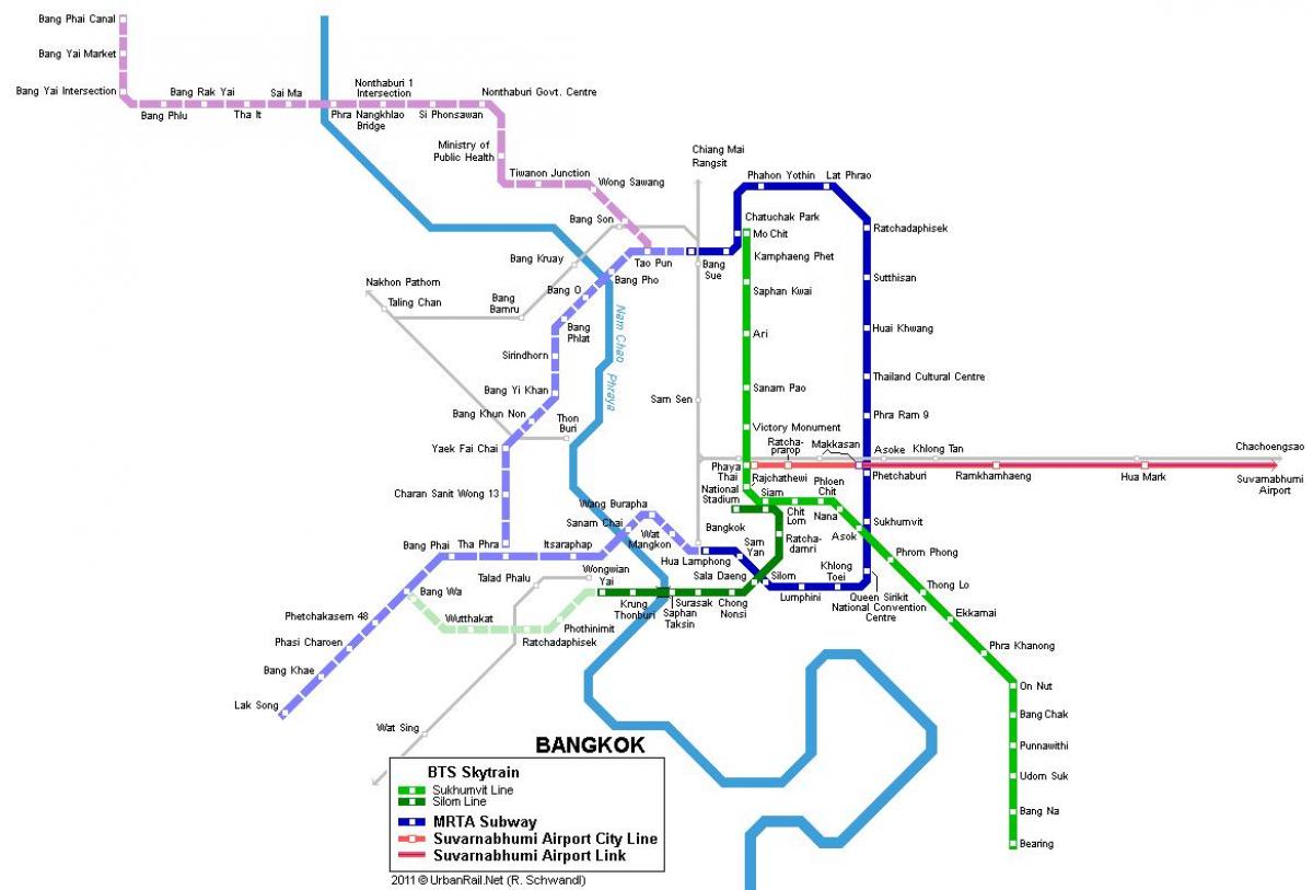bkk แผนที่รถไฟใต้ดิน