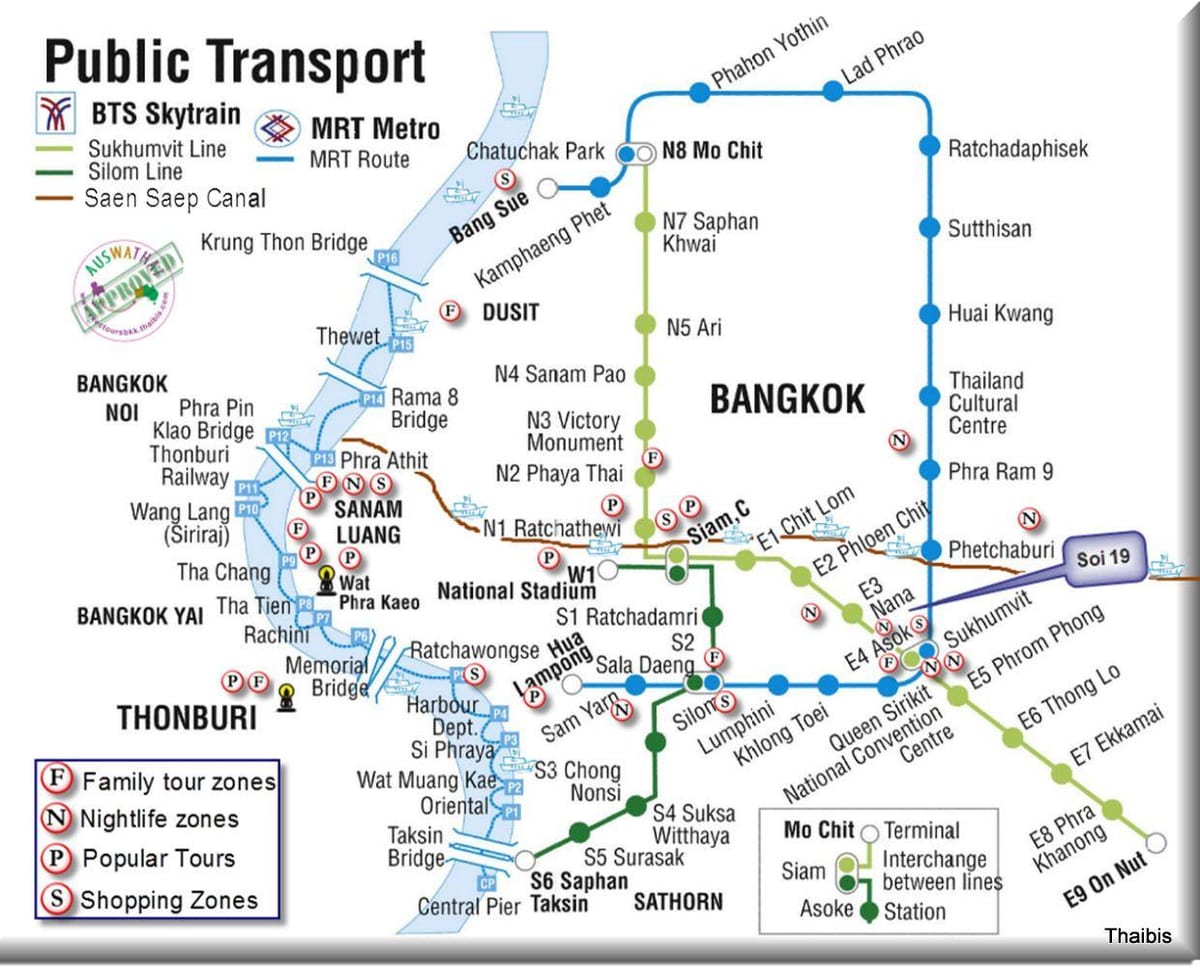 การขนส่งแผนที่กรุงเทพมหานคร world. kgm