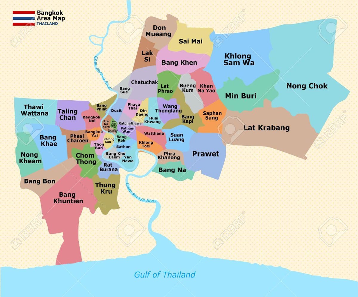 แผนที่ของกรุงเทพมหานคร world. kgm เขต