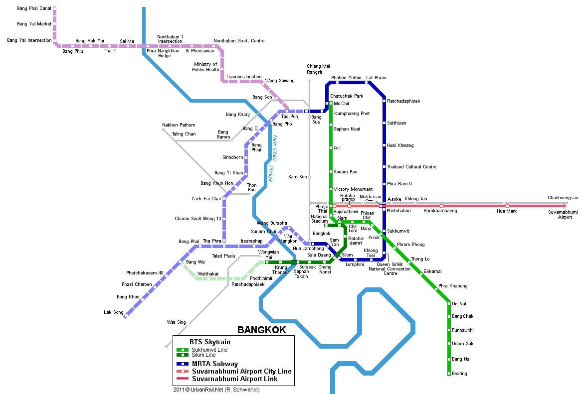 bkk แผนที่รถไฟใต้ดิน