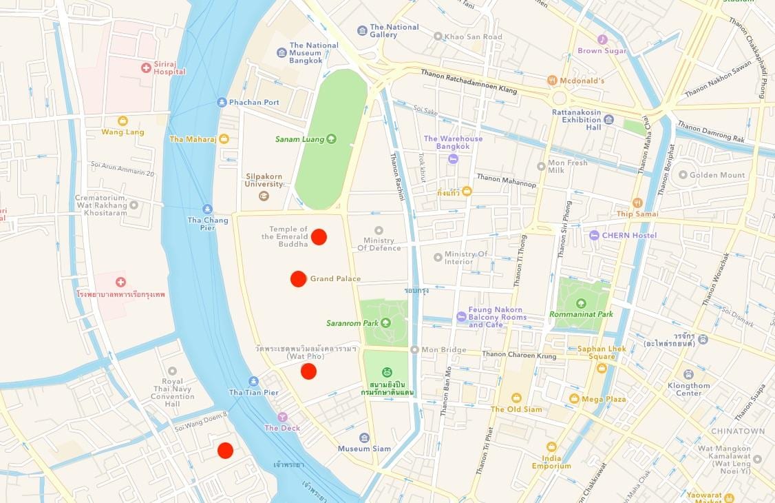 แผนที่ของ temples อยู่ในกรุงเทพมหานคร world. kgm