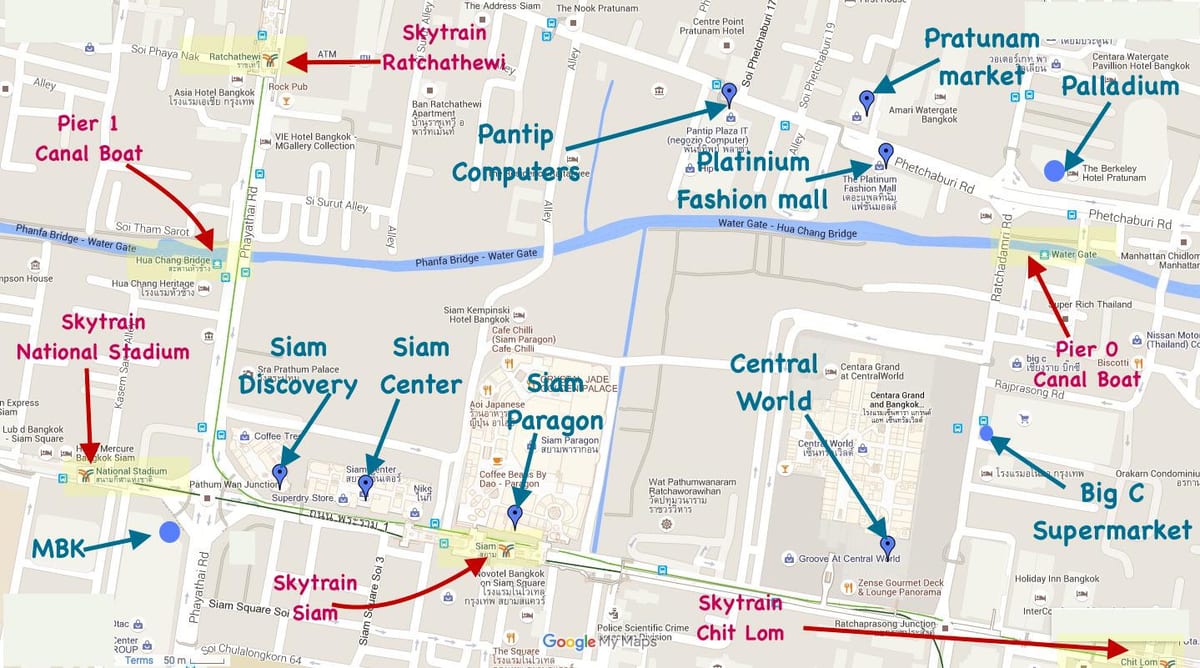 แผนที่ของ mbk ห้าง