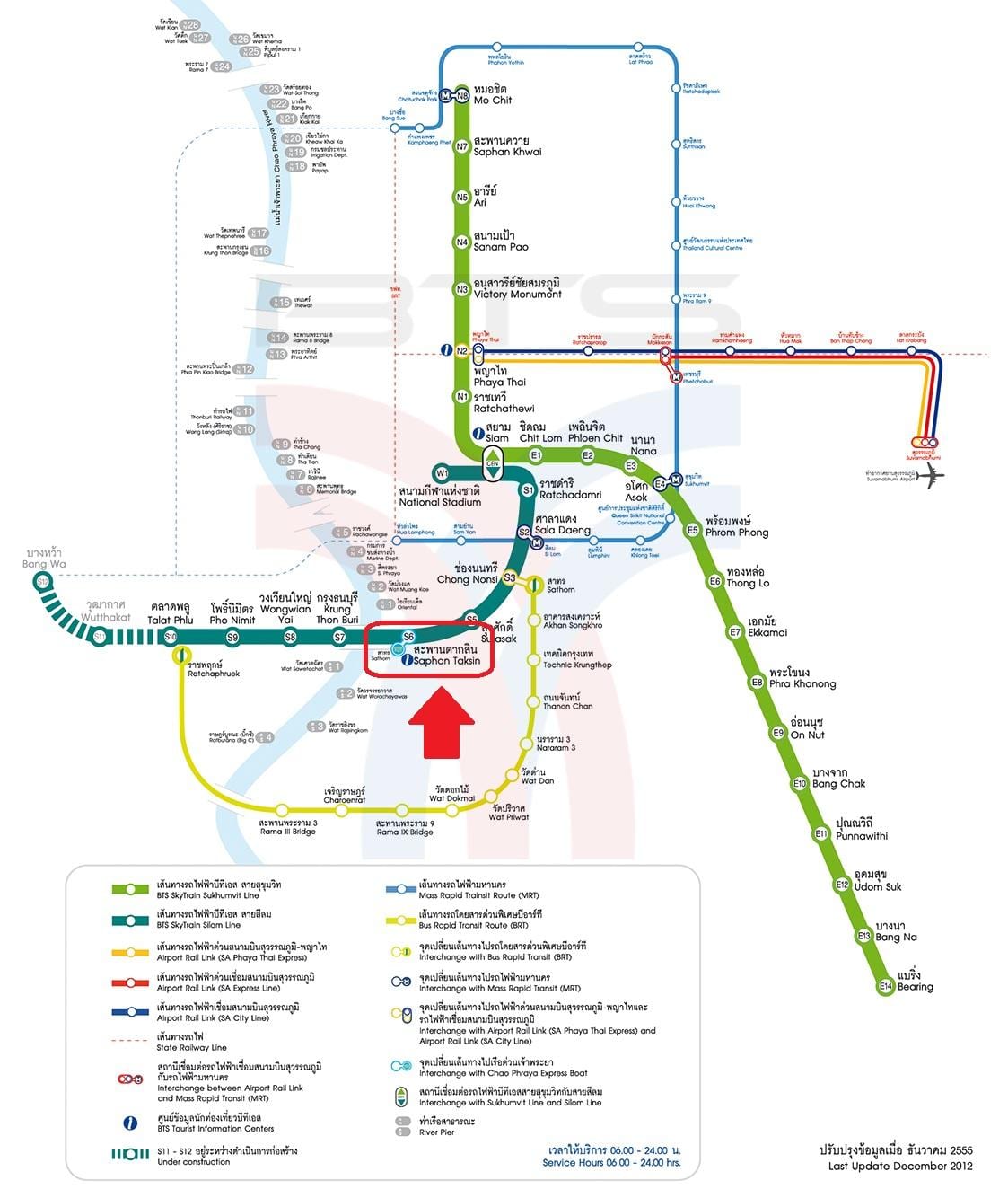 แผนที่ของ saphan taksin bts สถานี