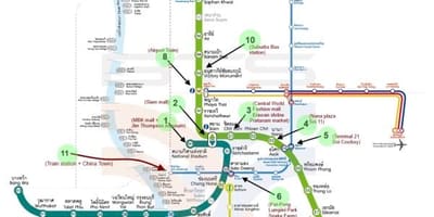 แผนที่ของกรุงเทพมหานคร world. kgm bts แผนที่กับ attractions