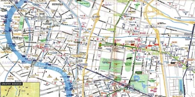 กรุงเทพนักท่องเที่ยวหน่อยบนแผนที่ภาษาอังกฤษ