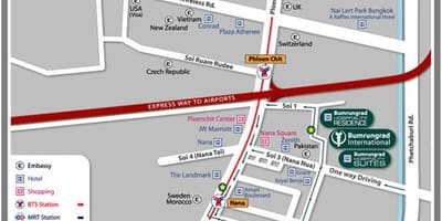 แผนที่ของ bumrungrad โรงพยาบาล