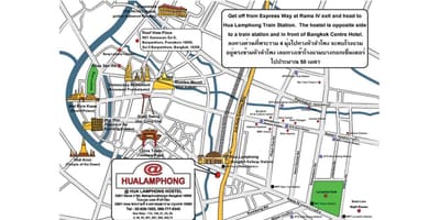 Hua lamphong สถานีรถบนแผนที่